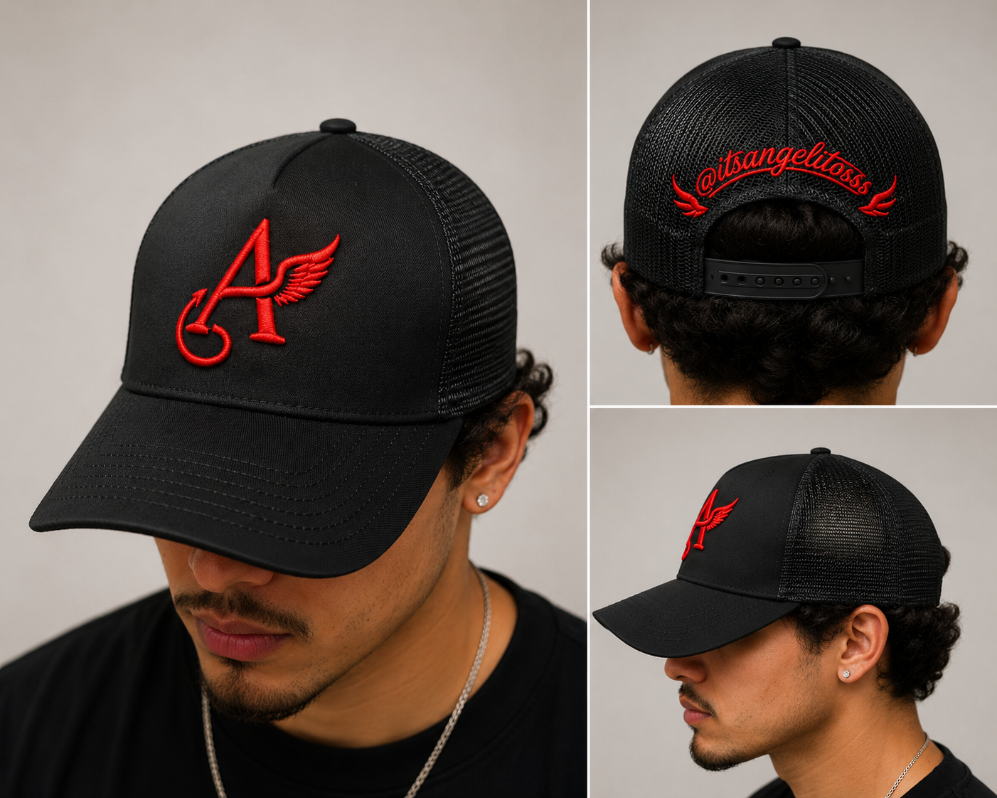 Black trucker hat