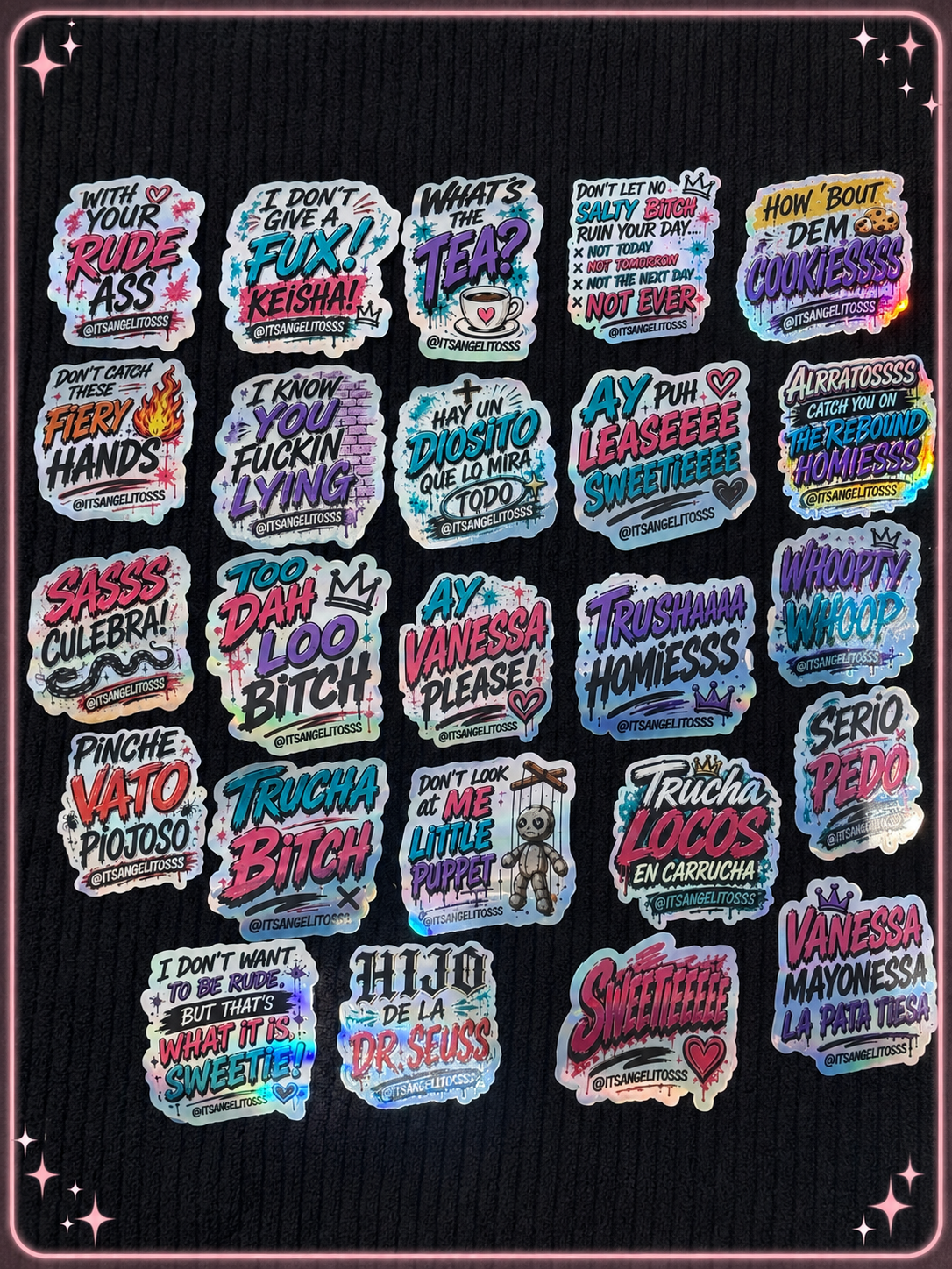 24pack 3D holographic stickers